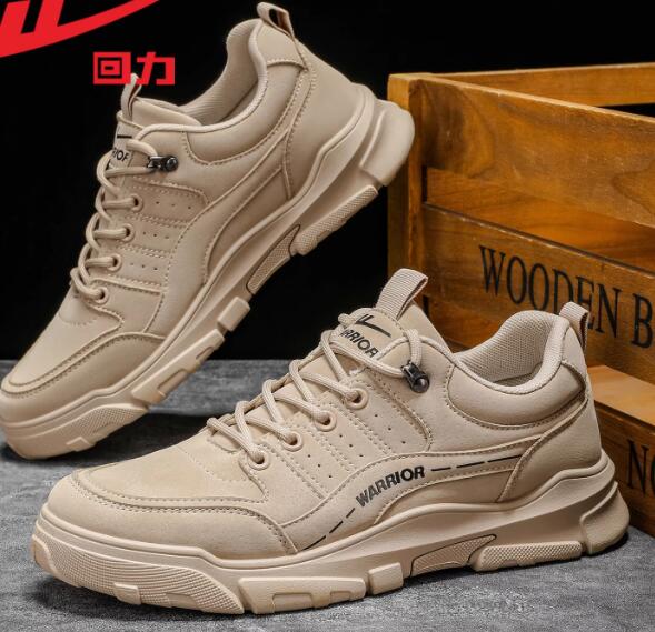 回力男鞋高帮工装鞋男款2025秋季马丁靴男士低帮户外厚底登山鞋子